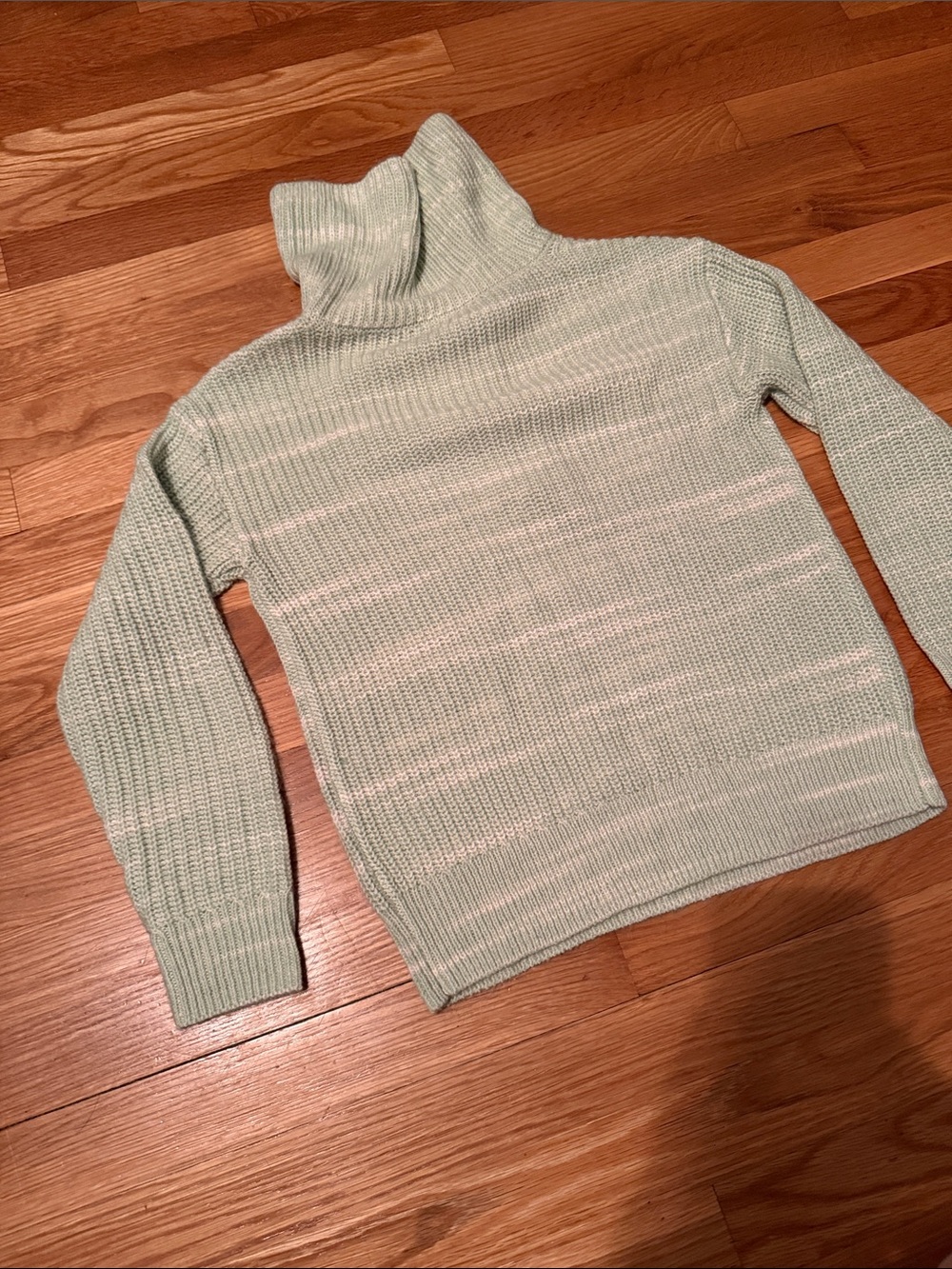 Talbots Light Green Half-Zip Cowl Sweater - Picture 8 of 9